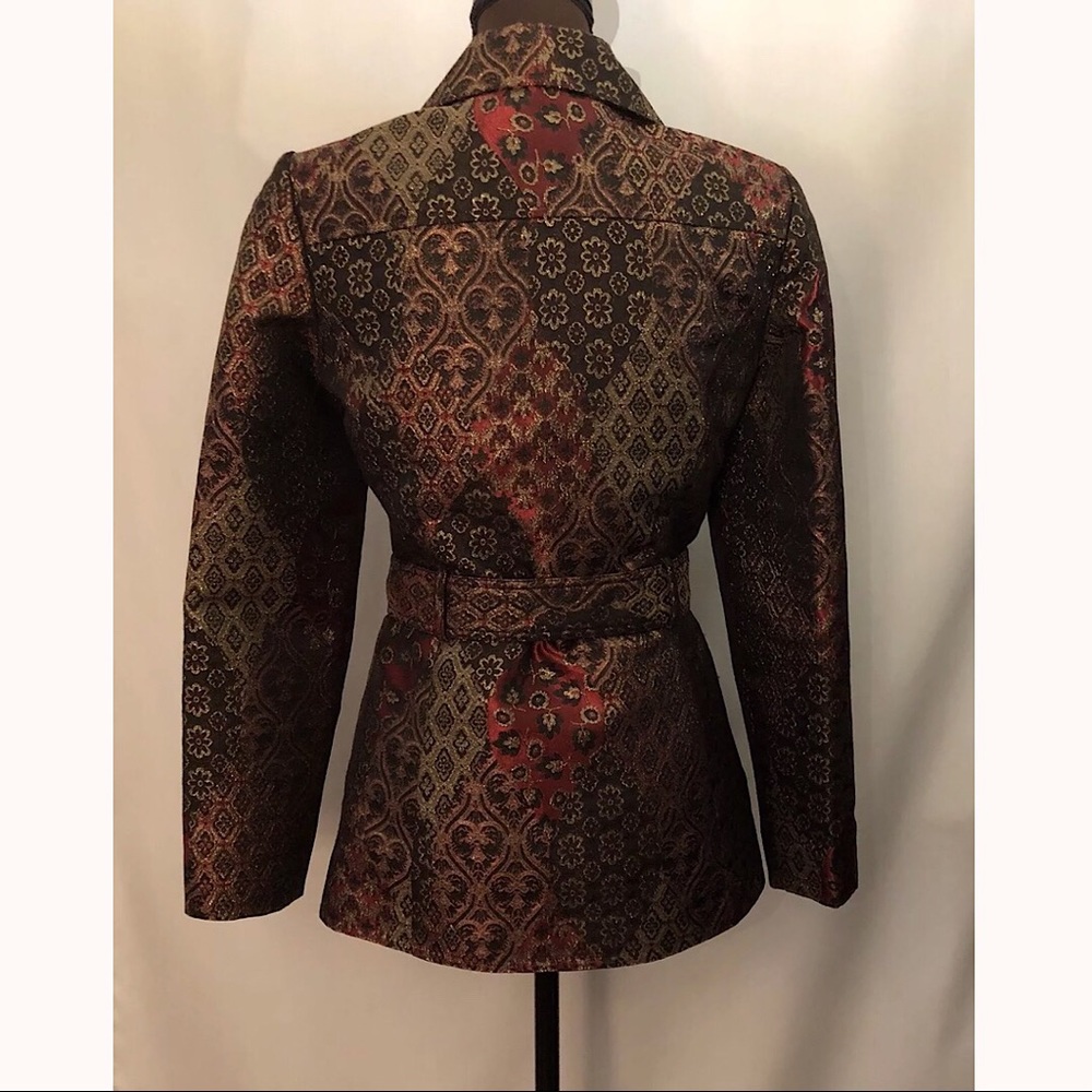 NEW CACHE Brown Gold Metallic Jacket/Blazer - Picture 7 of 8